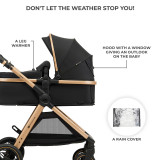 Kinderkraft Esme 3-in-1 Travel System - Pure Black