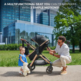 Kinderkraft Esme 3-in-1 Travel System - Pure Black