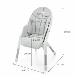 Kinderkraft Dinnly Highchair - Grey