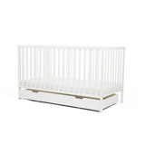 Ickle Bubba Hartley Classic Cot, Under Drawer & Fibre Mattress - White
