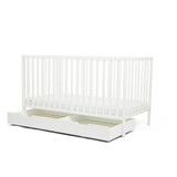 Ickle Bubba Hartley Classic Cot, Under Drawer & Fibre Mattress - White