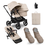 Bugaboo Donkey 5 Duo Complete Bundle - Black/Desert Taupe