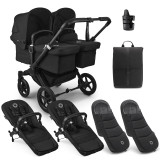 Bugaboo Donkey 5 Twin Complete Bundle - Black/Midnight Black