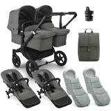 Bugaboo Donkey 5 Twin Complete Bundle - Black/Forest Green