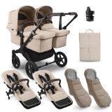 Bugaboo Donkey 5 Twin Complete Bundle - Black/Desert Taupe