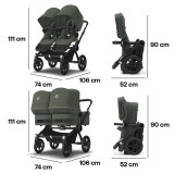Bugaboo Donkey 5 Twin Ultimate Bundle - Black/Forest Green