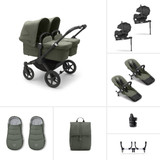 Bugaboo Donkey 5 Twin Ultimate Bundle - Black/Forest Green
