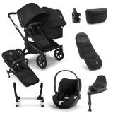 Bugaboo Donkey 5 Duo Cloud T Ultimate Bundle - Black/Midnight Black