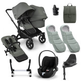 Bugaboo Donkey 5 Duo Cloud T Ultimate Bundle - Black/Forest Green