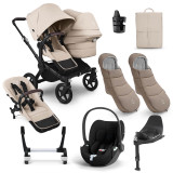 Bugaboo Donkey 5 Duo Cloud T Ultimate Bundle - Black/Desert Taupe
