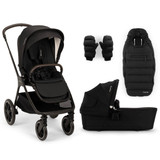 Nuna Triv LX Stroller + LYTL LX Carrycot, Footmuff and Gloves - Caviar