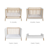 Gaia Baby Hera Cot Bed Studio Edit - White/Oak