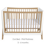Gaia Baby Hera Cot Bed Studio Edit - White/Oak