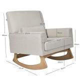 Gaia Baby Serena Rocking/Feeding Chair - Ecru Corduroy/Oak