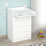 Shefa Kids Changing Dresser 600 with 4 Drawers - White