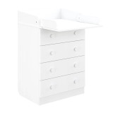 Shefa Kids Changing Dresser 600 with 4 Drawers - White