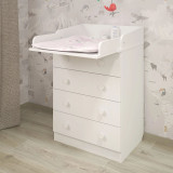 Shefa Kids Changing Dresser 600 with 4 Drawers - White