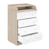 Shefa Kids Changing Dresser 600 with 4 Drawers - Elm White