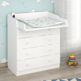 Shefa Kids Changing Dresser 800 with 4 Drawers - White