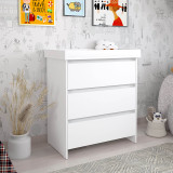 Shefa Kids Changing Unit 880 with 3 Drawers - White