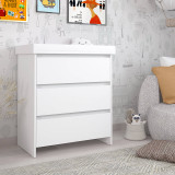 Shefa Kids Changing Unit 880 with 3 Drawers - White