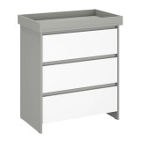 Shefa Kids Changing Unit 880 with 3 Drawers - Grey White