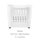 Gaia Baby Serena Mini Cot + Bedside Crib & Dresser - White/Natural