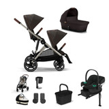 Cybex Gazelle S Taupe Double Travel System - Chocolate Brown