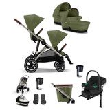 Cybex Gazelle S Taupe Twin Aton B2 Travel System - Moss Green