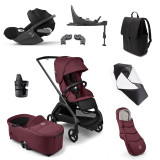 Bugaboo Dragonfly Cloud T Ultimate Bundle - Black/Dark Cherry