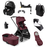Bugaboo Dragonfly Pebble 360 Pro2 Ultimate Bundle - Black/Dark Cherry