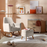 Tutti Bambini Oscar Luxe Rocking Chair & Footstool - Teddy Sage