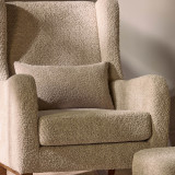 Tutti Bambini Harper Wingback Rocking Chair & Footstool - Teddy Mushroom