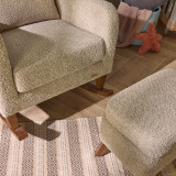 Tutti Bambini Harper Wingback Rocking Chair & Footstool - Teddy Mushroom
