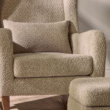 Tutti Bambini Harper Wingback Rocking Chair & Footstool - Teddy Mushroom