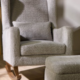 Tutti Bambini Harper Wingback Rocking Chair & Footstool - Cloud Grey