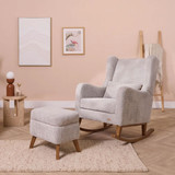 Tutti Bambini Harper Wingback Rocking Chair & Footstool - Cloud Grey