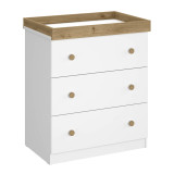 Shefa Kids Changing Unit 888 with 3 Drawers - White/Oak