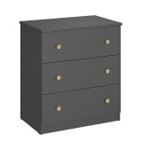 Shefa Kids Changing Unit 888 with 3 Drawers - Graphite/Cremona Oak