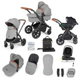 Ickle Bubba Stomp Luxe Nimbus Travel System - Black/Pearl Grey/Tan