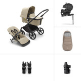 Bugaboo Fox Cub Ultimate Newborn Bundle - Black/Desert Beige