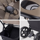 Silver Cross Nia Stroller with Carrycot - Champagne