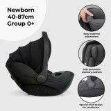 My Babiie MBCS05 Complete Rotating Family Car Seat Set with Base - Black