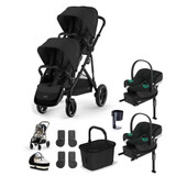 Cybex Gazelle S Black Double Aton B2 Travel System Bundle - Moon Black