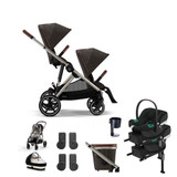 Cybex Gazelle S Taupe Double Aton B2 Travel System Bundle - Chocolate Brown