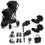 Cybex e-Gazelle S Black Double Cloud G Travel System Bundle - Moon Black