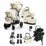 Cybex e-Gazelle S Taupe Twin Aton B2 Travel System - Seashell Beige