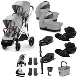 Cybex e-Gazelle S Silver Twin Cloud G Travel System - Stone Grey