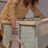 Tutti Bambini Cozee Sense Bedside Crib - Drifted Oak / Eucalyptus