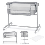 Kinderkraft Neste Up 2 Bedside Crib - Light Grey